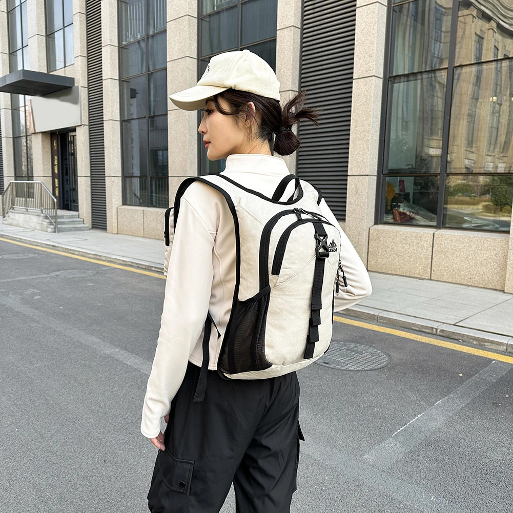 Outdoor Lightweight Zippers Backpack Large Capacity Foldable Rucksack Wear Resist Portable Running Rucksack Travel Trip Bag 250522
