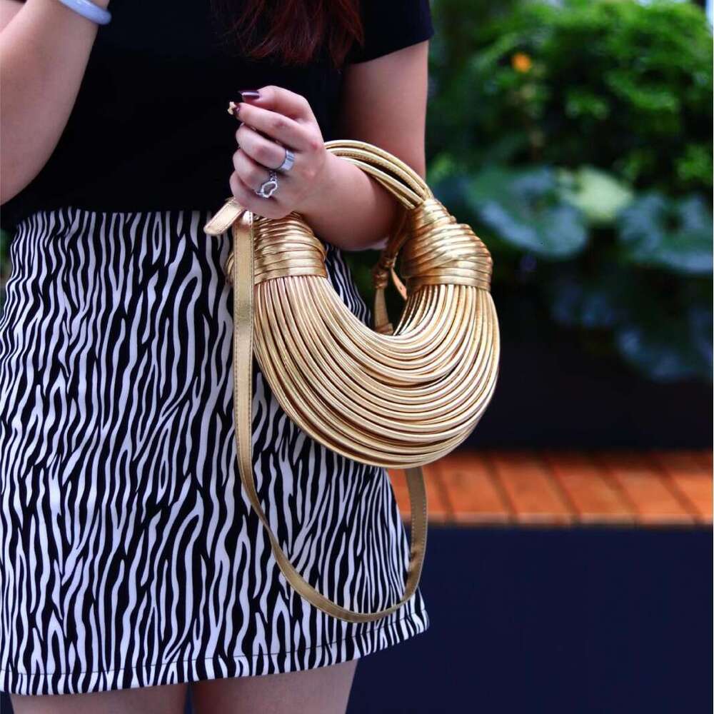 Fashion Handbag 2025 High-end Niche Design Personality Noodle Stylish Crossbody Bag for Women Trendy Woven
