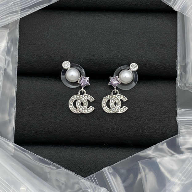 Designer Jewelry Woman Brass Double Letters Earring Crystal Rhinestone Jewelry Woman Designer Fashion Glod Plated Stud Earring Thanksgiving Day Party Gift