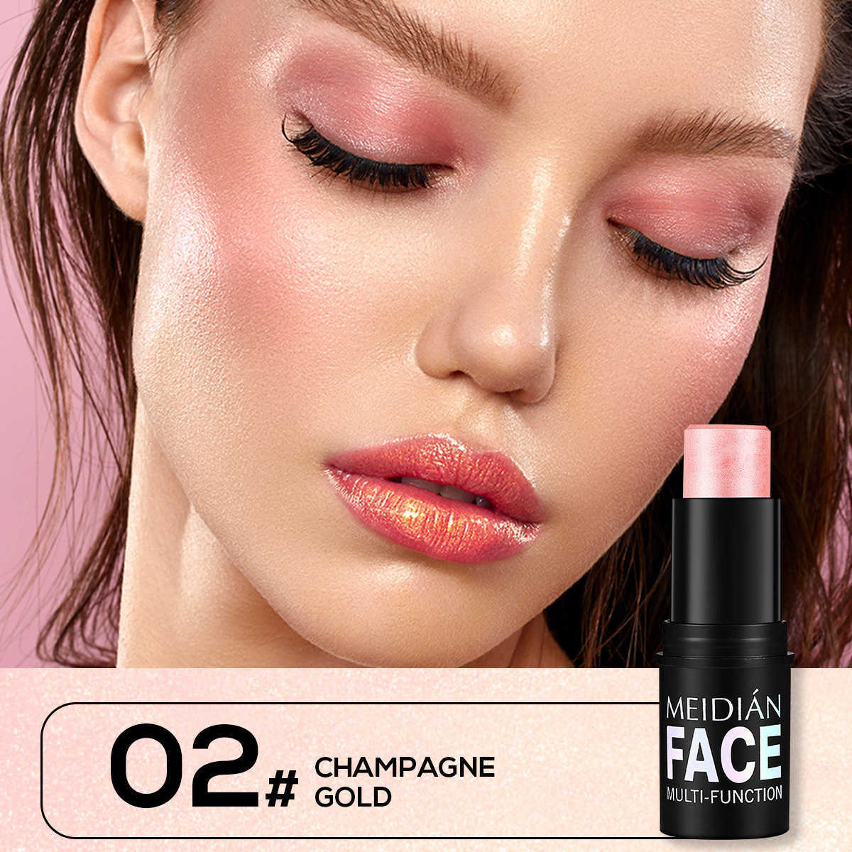 Meidian Cross-border Blush and Concealer Cream Makeup Concealer Natural Nude Highlighter Stick Hydrating Smooth Highlighter Stick