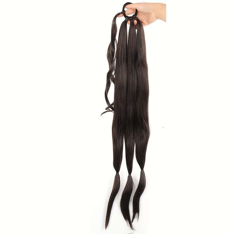 Elegant Women's Long Straight Braided Natural Look, Soft Synthetic Hair, High-Temperature Fiber, Easy to Style Design - Perfect for Daily Use, Po