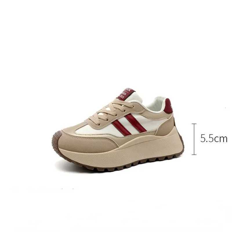 Spring Thick Bottom Womens Shoes 2025 Summer Casual Patchwork Leather Sneakers Casual Vulcanized Shoes Ladies Chaussure Femme XJ250529