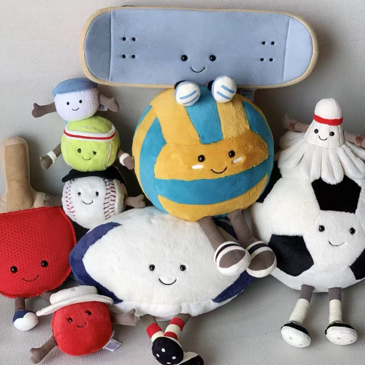 jelly catt 2026 Fun Tennis Pendant JC Sports Series Basketball Football Plush Toy Cute Doll Ornament Y260128