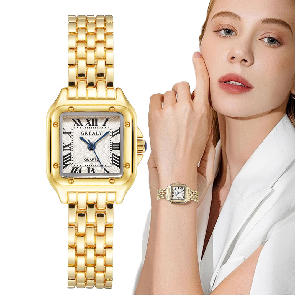 BERNY Gold Watch for Women Ladies Wristwatch Quartz Jewelry Bracelet Set Minimalist Multicolor Small Watches y241228