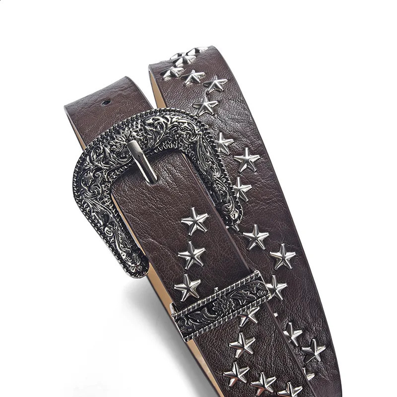 Star Rivet Pu Womens Belt Goth Retro Versatile Jeans Accessories Girdle Hip Hop Punk Y2k Girls Pin Buckle Black Waistband 260626 - view 7