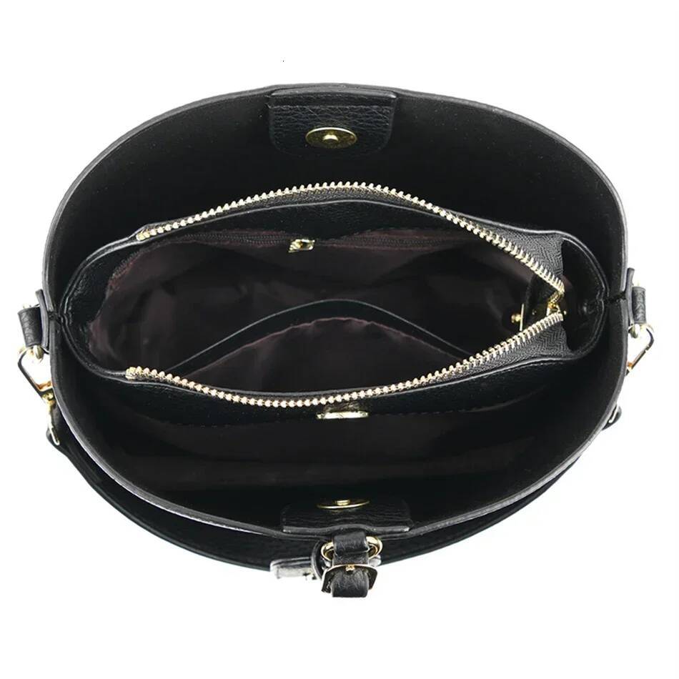 Designer High Quality Leather Women's Handbag Purses 3 Layers Multifunctional Ladies Shoulder Messenger Bags Sac Femme