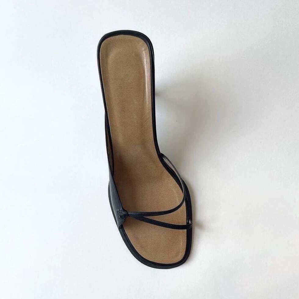 Sheepskin Version ~ Minimalist Niche Style Thin Strap High Heel Open Toe One-Strap for Women Outdoor 2025 Summer Sandals