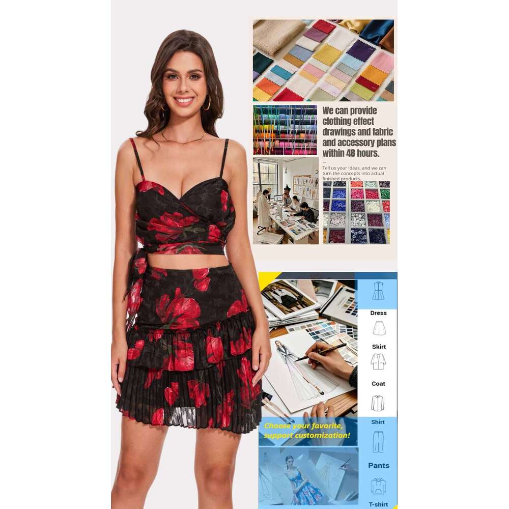 Factory Directly Sell Elegant Charming Romantic Modern Comfortable Sexy Red Floral Embroidery Dress