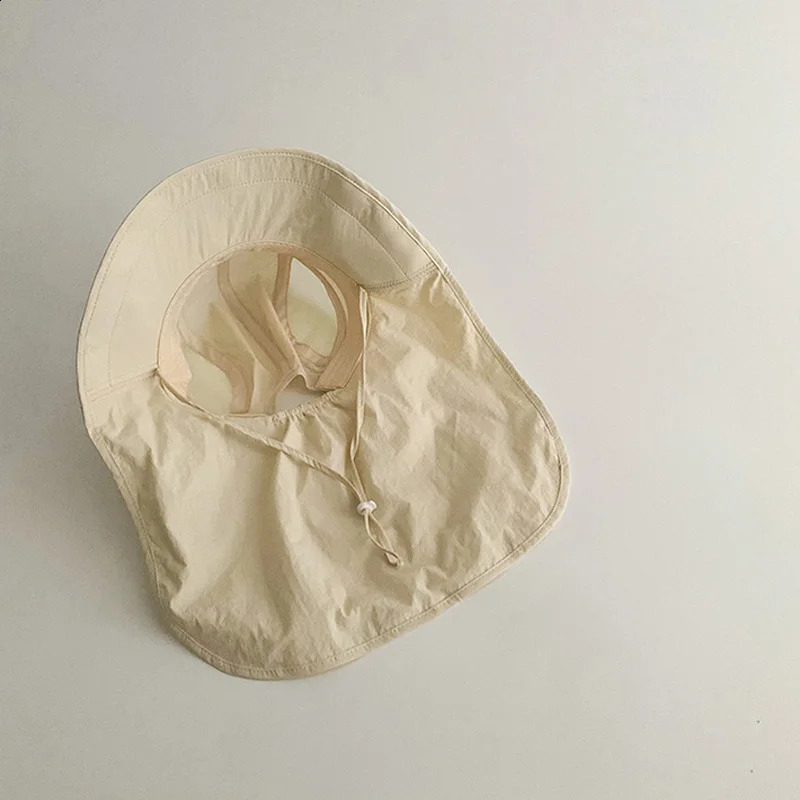 Quick-Drying Shawl Sun Hat for Boys Girls Large Brim Kids Panama Cap Summer Travel Beach Hats Children Accessories 2-6 Years 250527