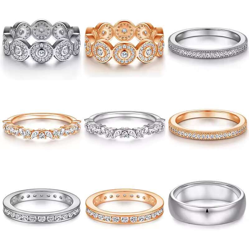Mens Womens Vintage Engagement Ring with Natural Stone 925 Silver Eternity Rings for Wedding Party Gift