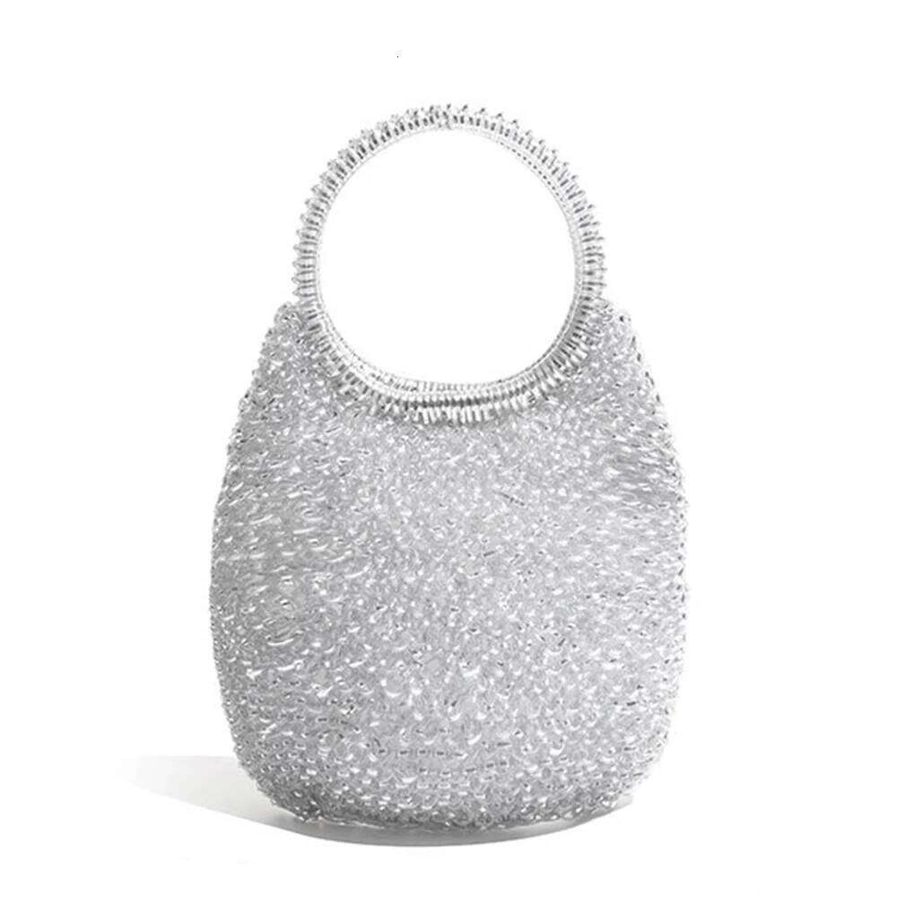 Women's Bags Designer Clear PVC Woven Bags For Women Hollow Round Handle Purses And Handbags Evening Wedding Clutch Shoulder Crossbody Bag