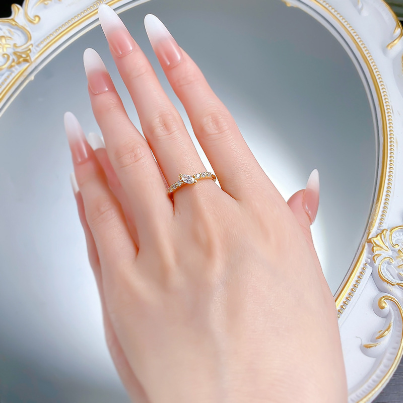 2025 Ins Top Sell Elegant Wedding Rings Luxury Jewelry Real 100% 925 Sterling Silver 18k Gold Marquise Cut Sweet Cute Party Lady Eternity Women Engage