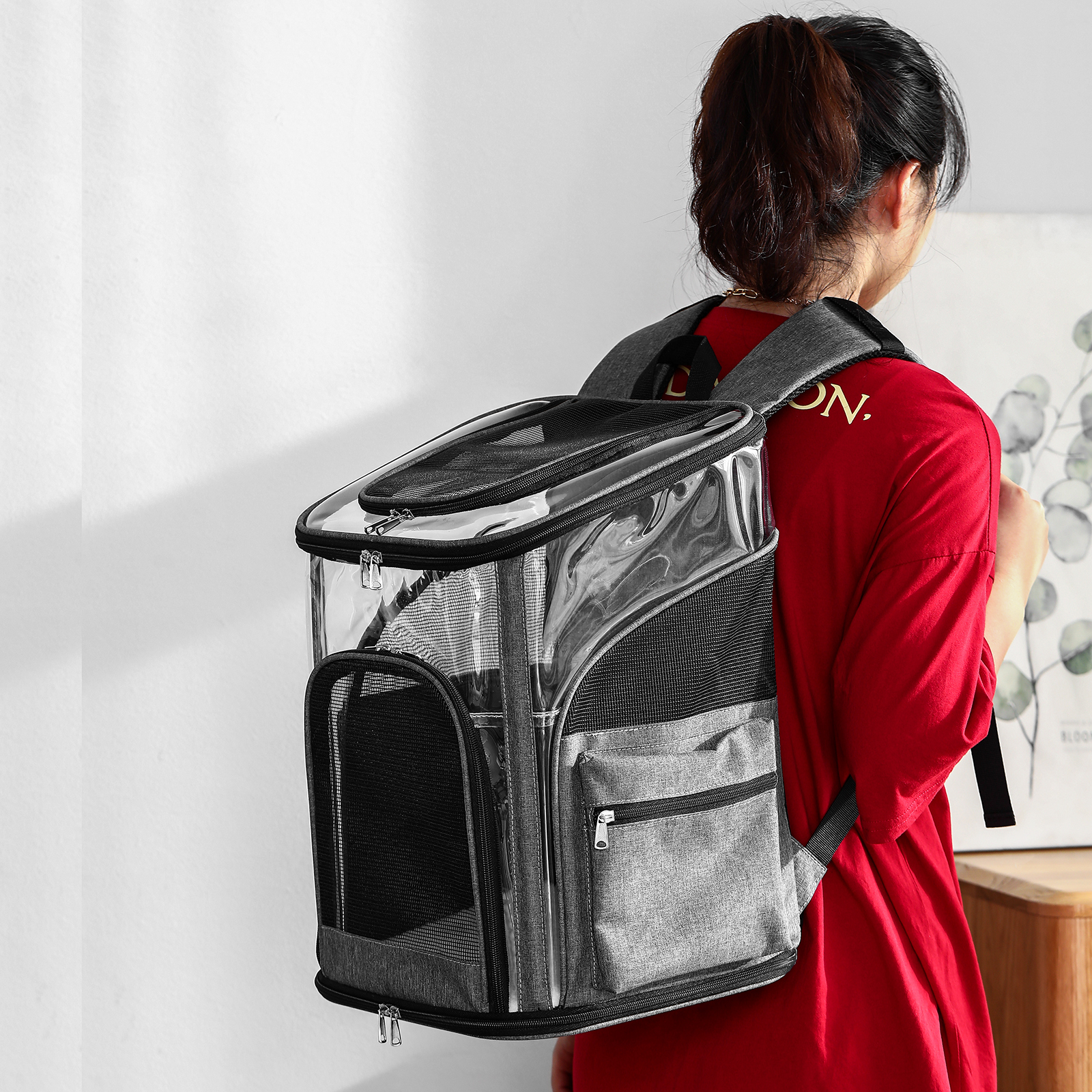 Pet Carrier Backpack with Sturdy Steel Frame for Easy Travel & Comfort