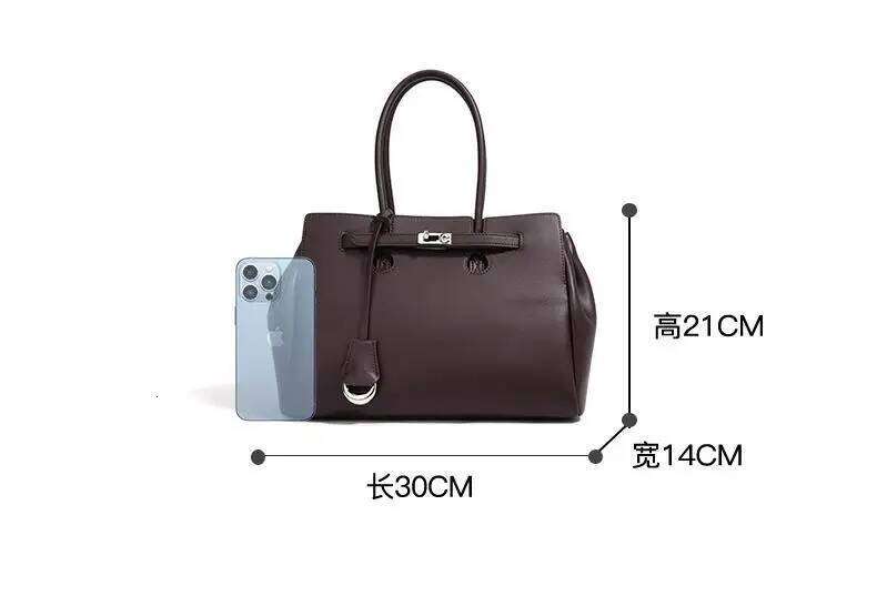 Handbag Large Capacity Tote Real Leather Commuter Women's Designer Bag Shoulder High End Female Bags