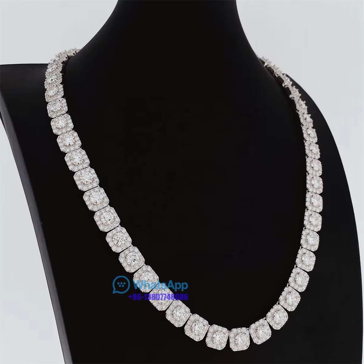 Hot Sale Pass Tester Hip Hop Cube Design Jewelry Necklace 10mm Moissanite Vvs Diamond Cuban Link Chain