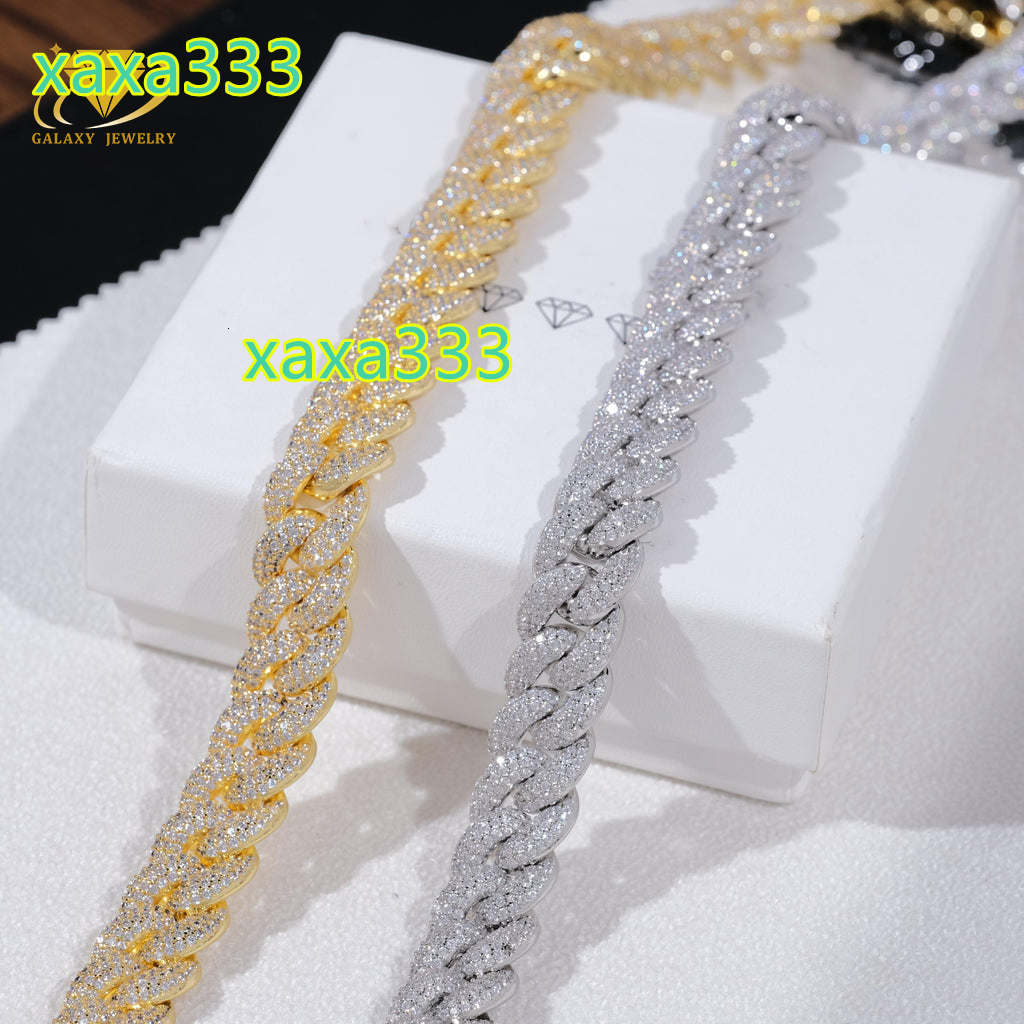 Best Price Custom 3rows Iced Out Miami Cuban Bracelet Vvs Vs Moissanite Diamond 100% Pass Diamond Tester Cuban Link Bracelet