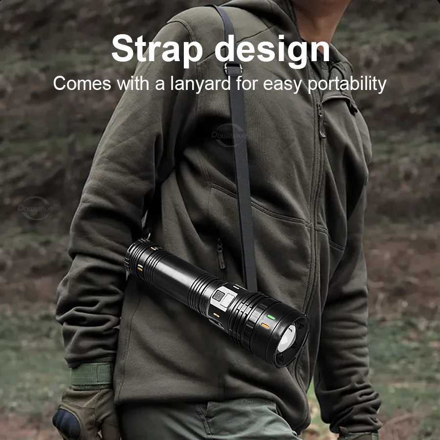 Super High Power LED Flashlight10000000LM Rechargeable Torch Light For Outdoor Fishing Camping Waterproof Tactical FlashlightsXJ250529