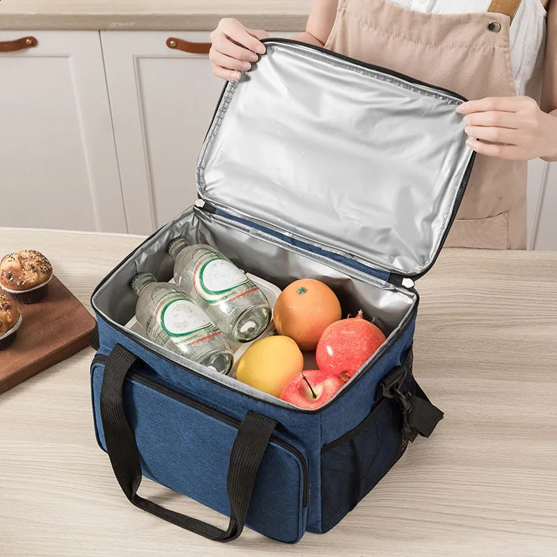 Reusable Lunch Box Insulated Bag Leak Proof for Work Office Picnic Beach with Adjustable Shoulder Strap 250528