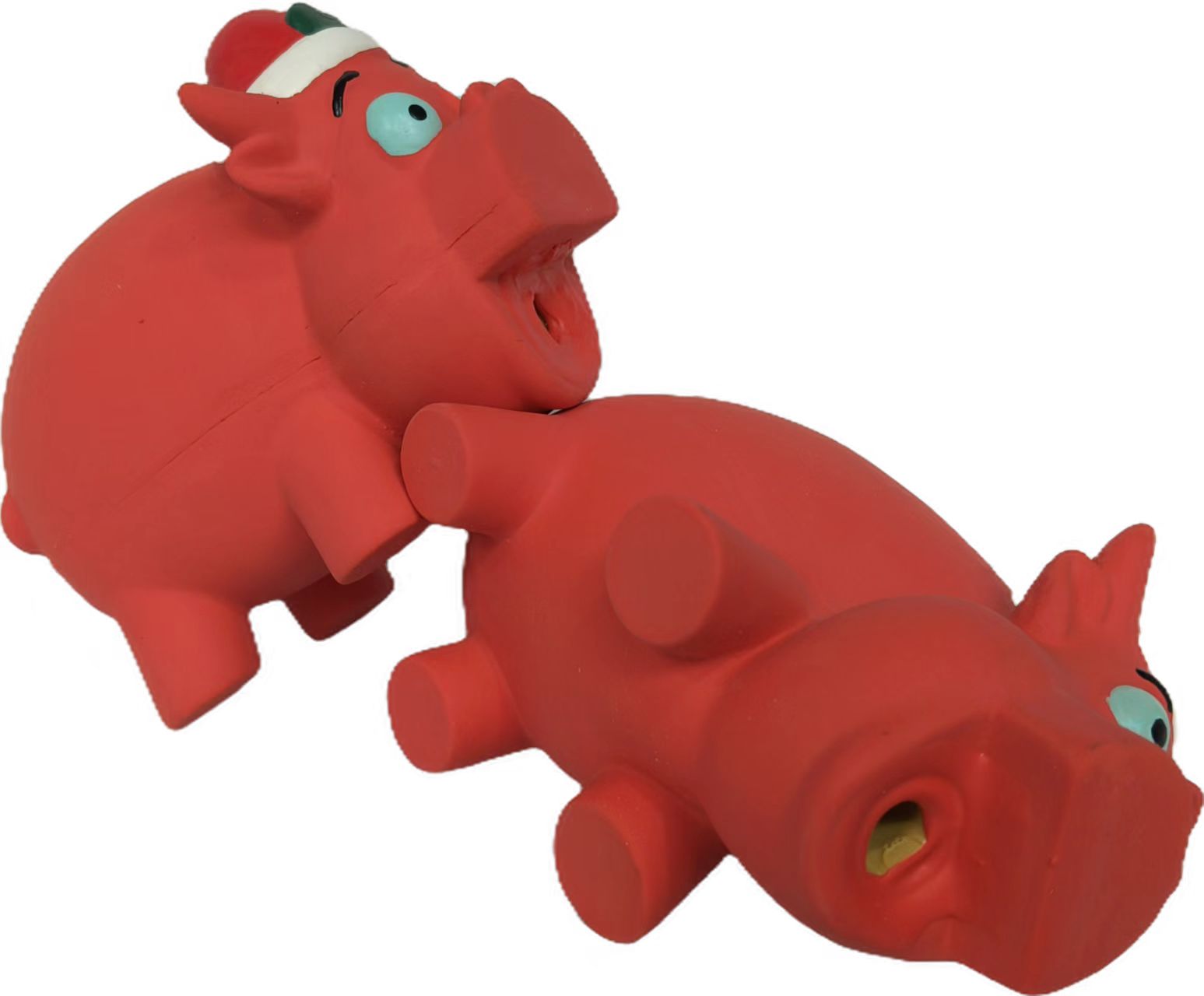 Squeaky Christmas-Themed Pig Pure Natural Latex Dog Toys Set of Three