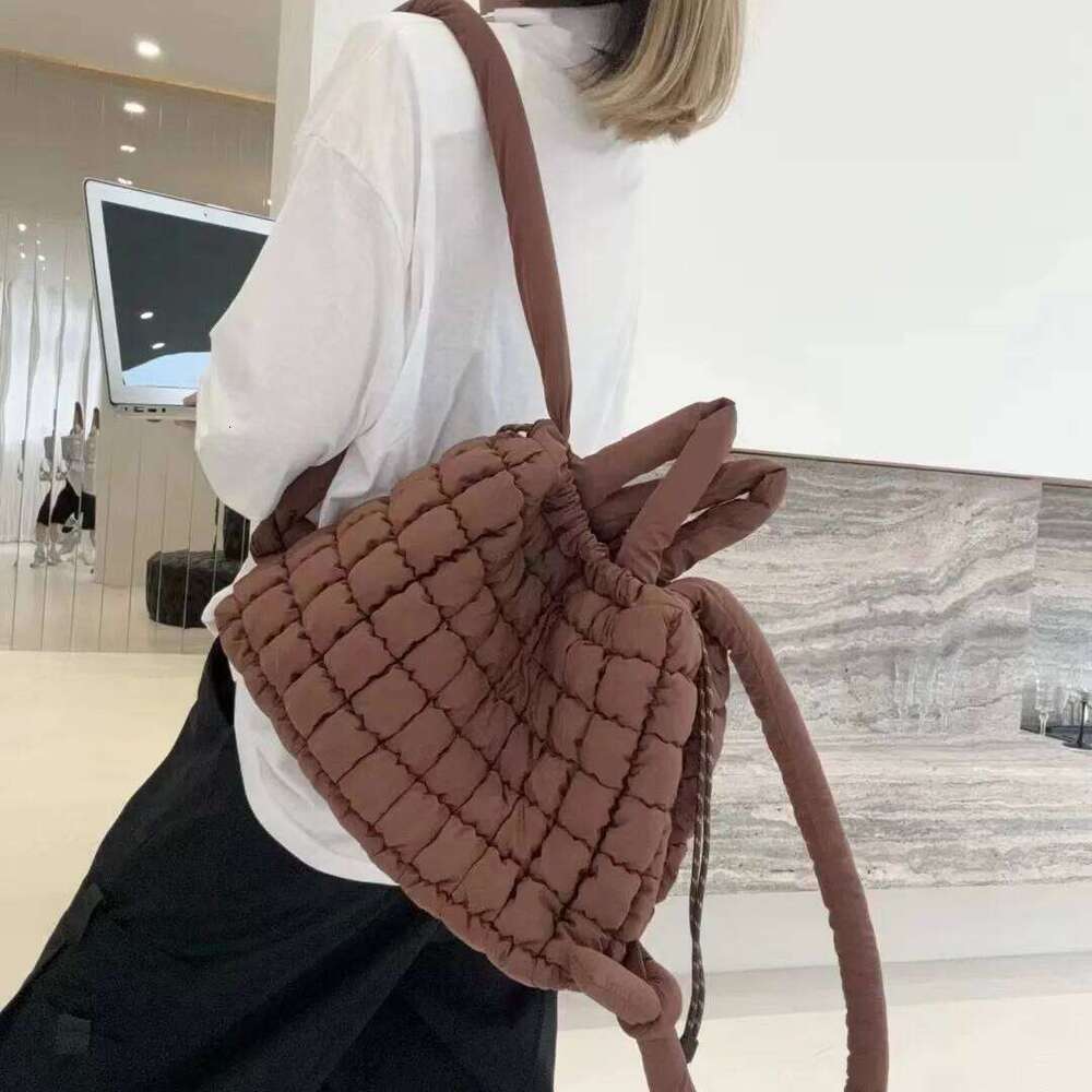 Women's Bags Designer Winter Nylon Quilted Shoulder Bag Cotton Padded Backpack Plaids Down Space For Women Handbags Puffy Crossbody Bags Tote New