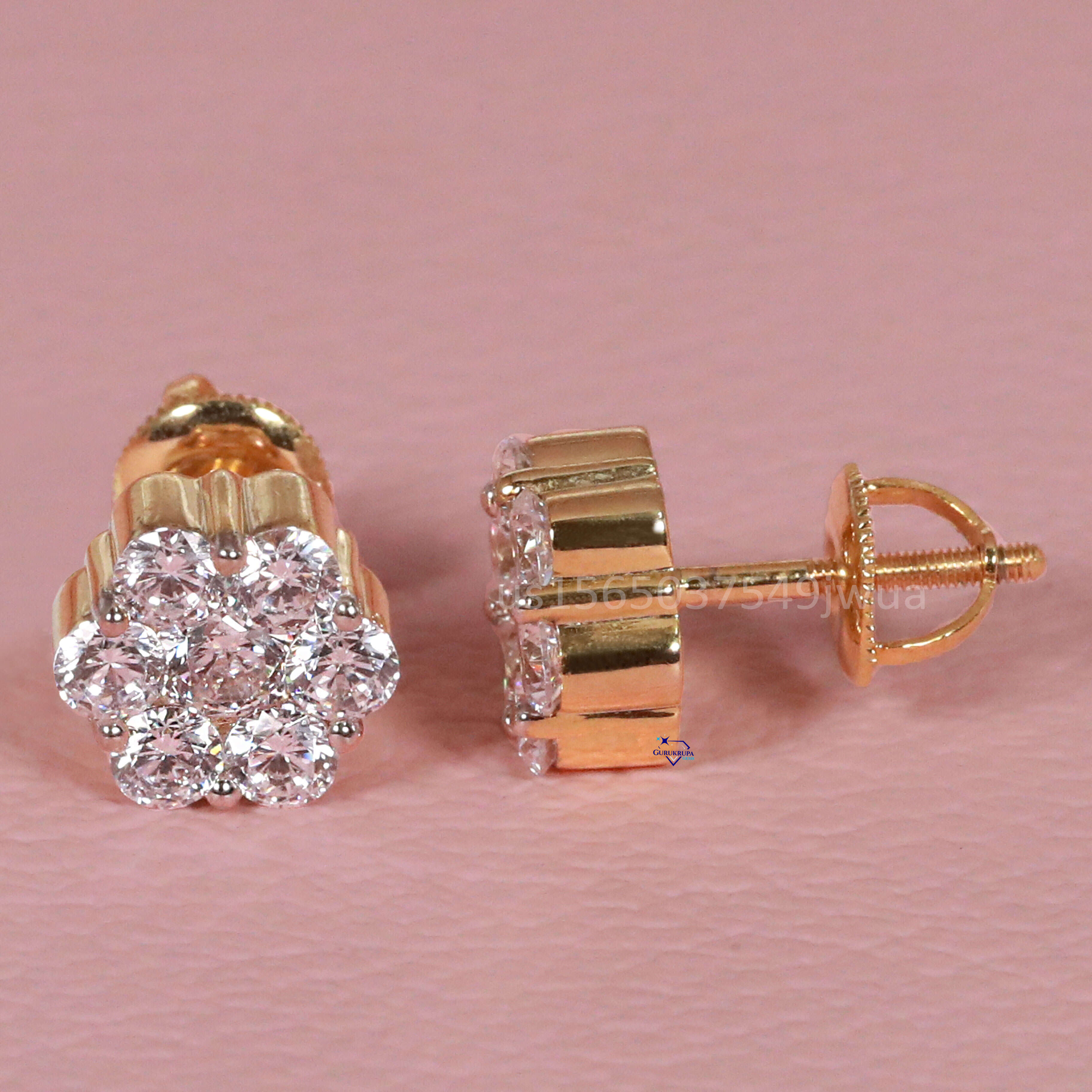 A Pair of 925 Sterling Silver Moissanite Diamond Earrings Crafted with VVS Clarity Designed to Enhance the Beauty of Women