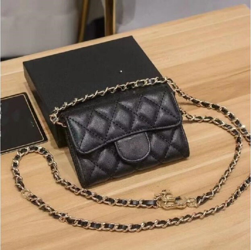 Top designer shoulder bag chain handbag plaid wallet double letter solid buckle sheepskin caviar pattern women luxury evening bag mini handbag 7750 AAAAA
