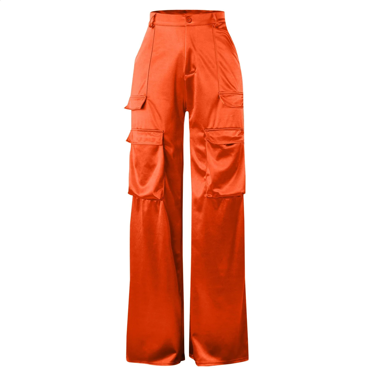 Sweatpants For Women Cargo Pants Muilt Pocket Casual Loose High Rise Satin Track Suit Female Oversized Trousers 250529Z