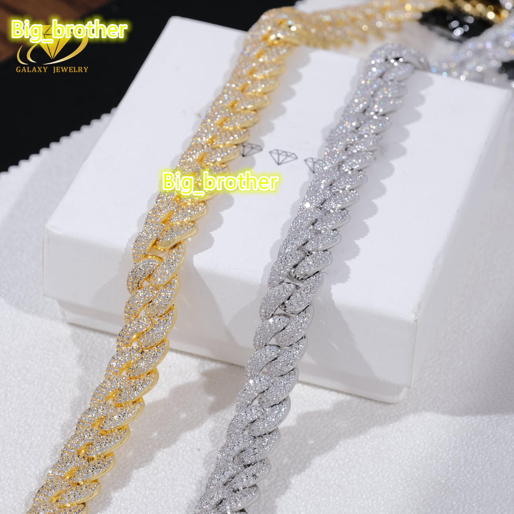 Best Price Custom 3rows Iced Out Miami Cuban Bracelet Vvs Vs Moissanite Diamond 100% Pass Diamond Tester Cuban Link Bracelet