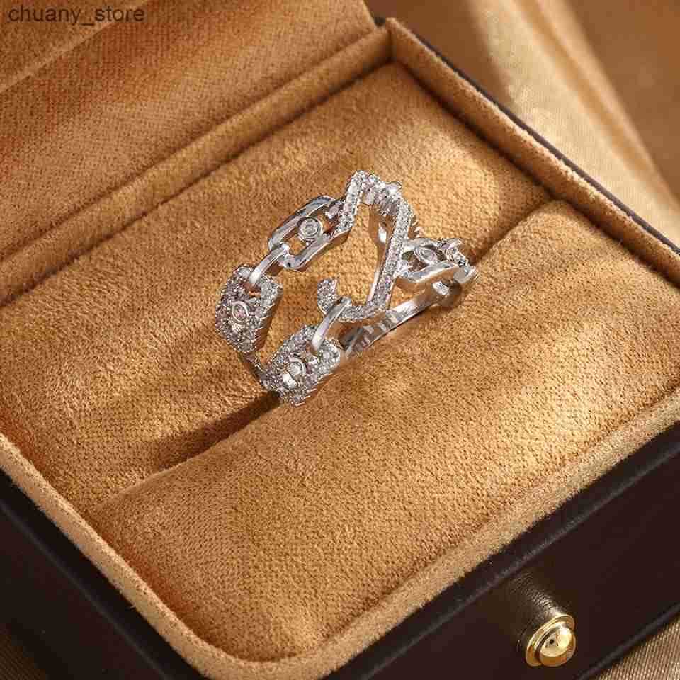 RAKOL Fashion Personality Zircon Open Rings Wrapped Chain Cool Double Finger Ring Punk Style Adjustable Party Jewelry z250529OT4W