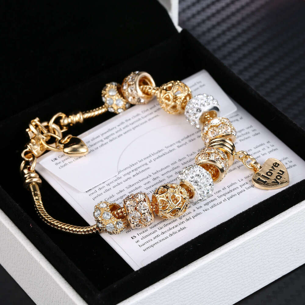 New KC Gold Pan Style Alloy Large Hole Bead Bracelet Hot Selling Jewelry