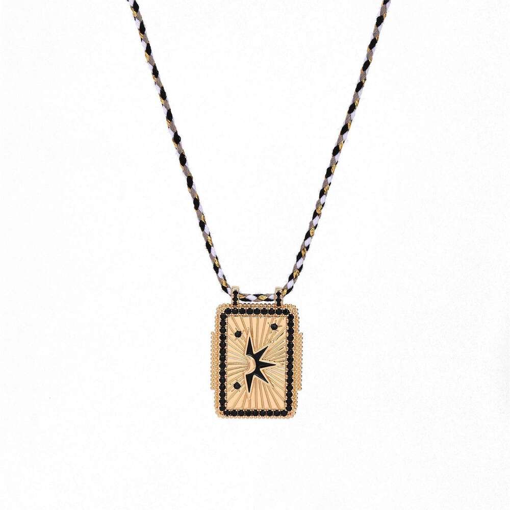 Luxury jewelry designer necklace bohemian style, generous card, tarot card necklace, women's sun, moon, devil's eye necklace, love long neck