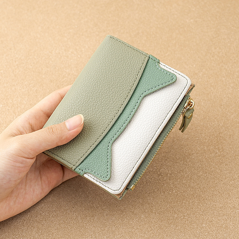 Card Holder Unisex Travel Minimalist Canvas Mini Zipper White Cash Compartment Long Coin Purse