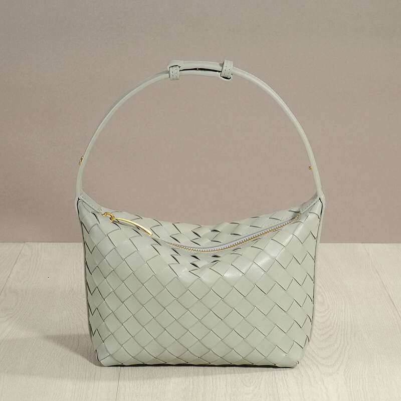 Tote Bag Braided Handbag Handwoven Lunch Box Sheepskin Genuine Leather Women S Shoulder Handbag Underarm Niche Pillow Bag Shoulder Bag