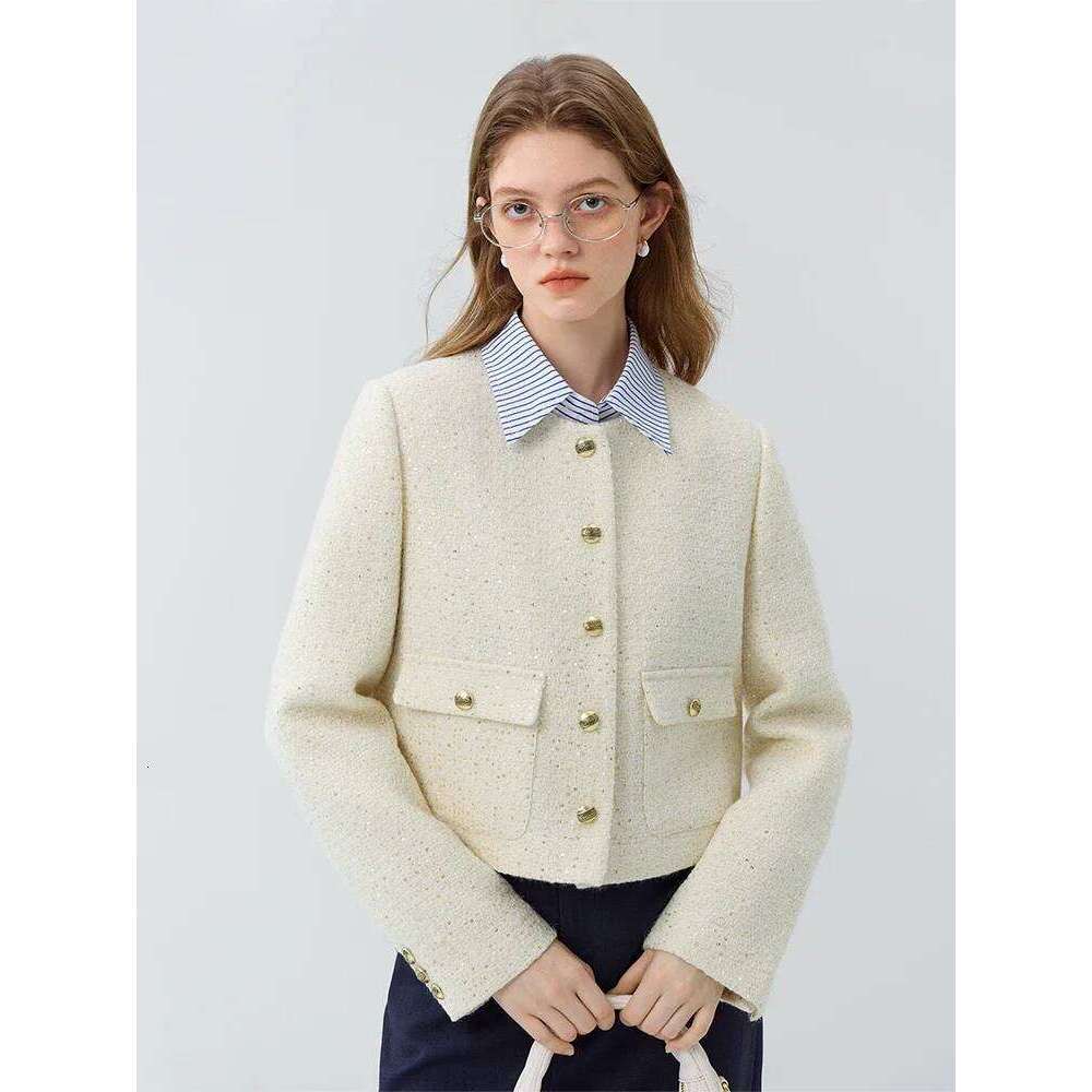 FSLE Tweed Jacket Women Autumn Short Coat Mini Skirts Temperament Two-piece Suit Design Sense Graceful Special Female Suits