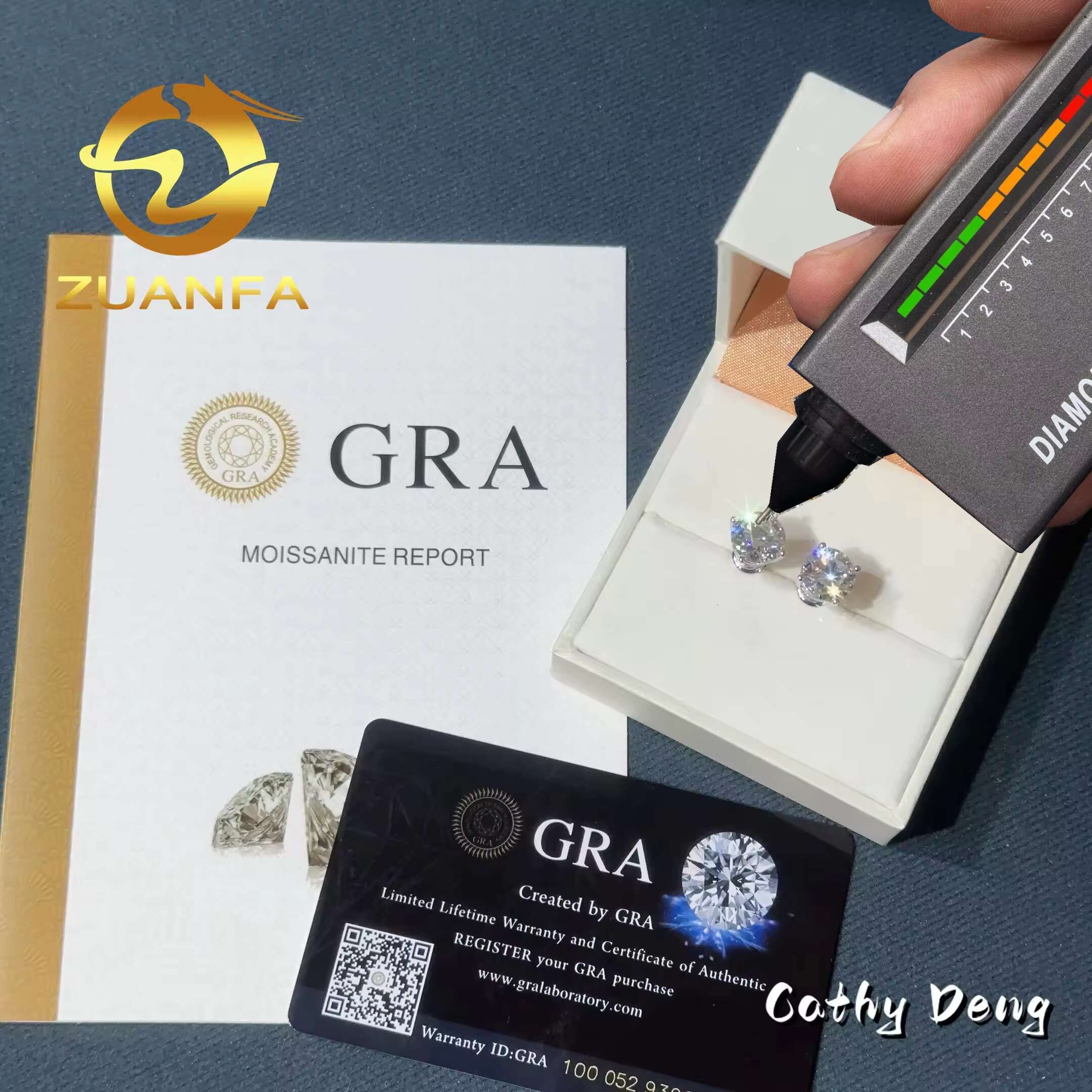 Wholesale D VVS Moissanite Earrings Screw Back Round Cut 4 Prong Stud Earrings 925 Silver Hip Hop Earring for Men and Women