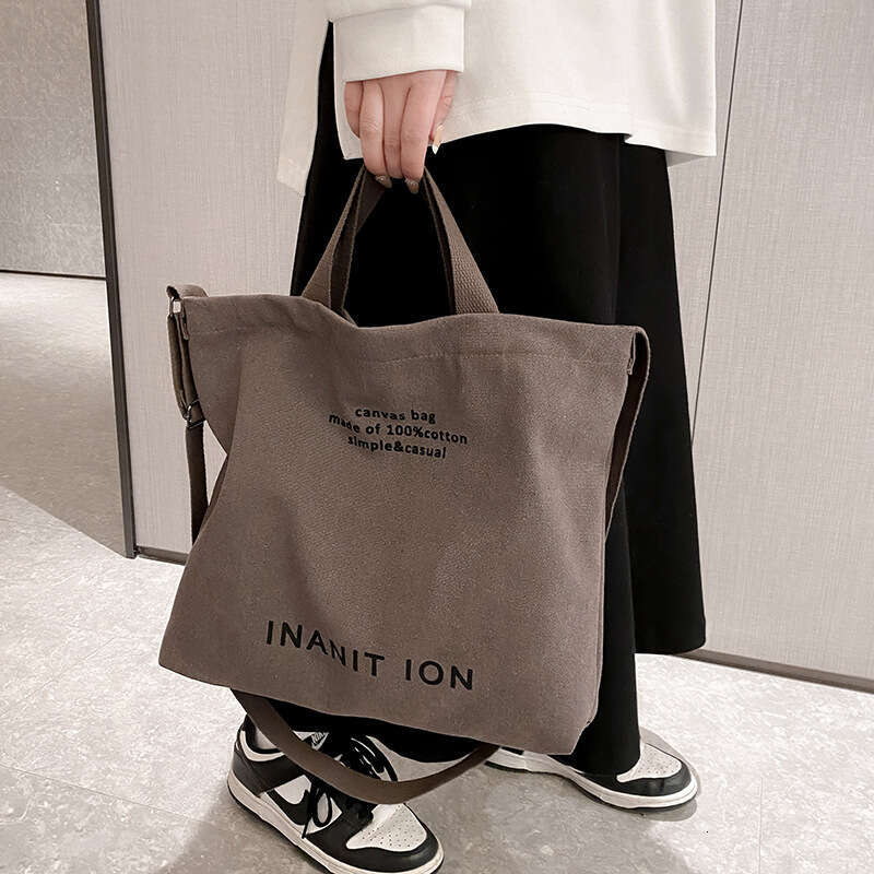 New Thickened Washed Canvas Simple Men's Large Capacity Women's Crossbody Bag Versatile Handbag for Shopping