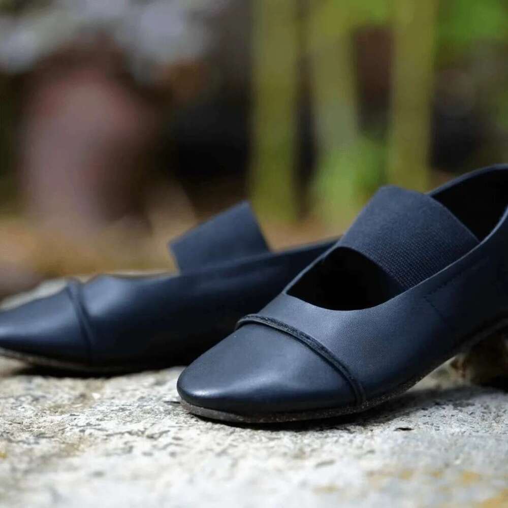 Genuine Leather Niche Classic Elastic Strap Mary Jane for Women Spring and Autumn New Versatile Flat Ballet Shoes