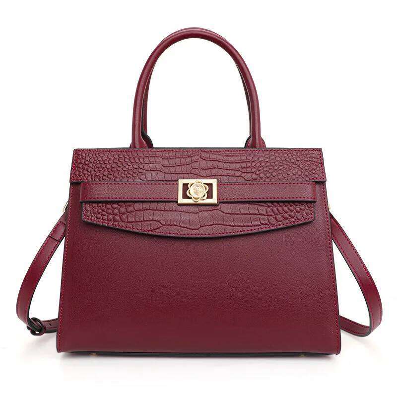 New Women's Handbag 2024 Fashion Trend Cowhide Square Simple And Elegant One Shoulder Crossbody Bag