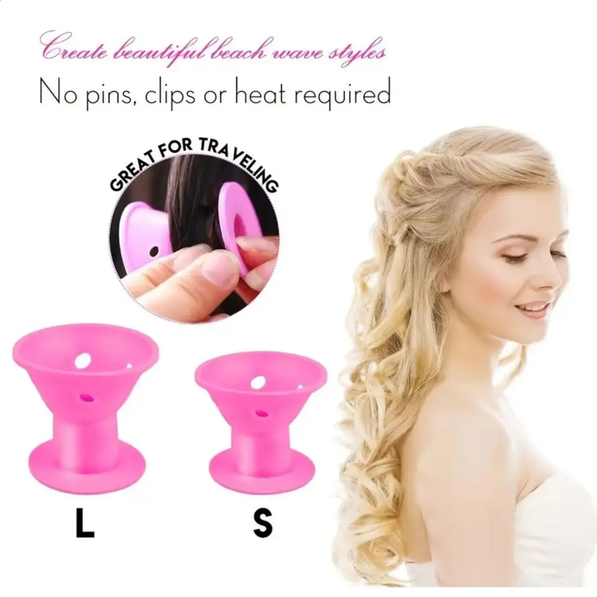 10pcs Soft Rubber Magic Curler - Silicone Mushroom No-Heat Hair Rollers for DIY Long Hair Styling 250519