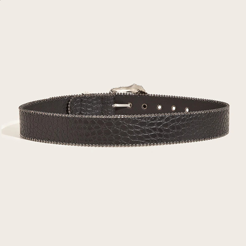 Unisex Jeans Belt Goth Y2k er Belts For Women High Quality Black Punk Accessory 3.8cm Waistband Men Belt Boho 250523