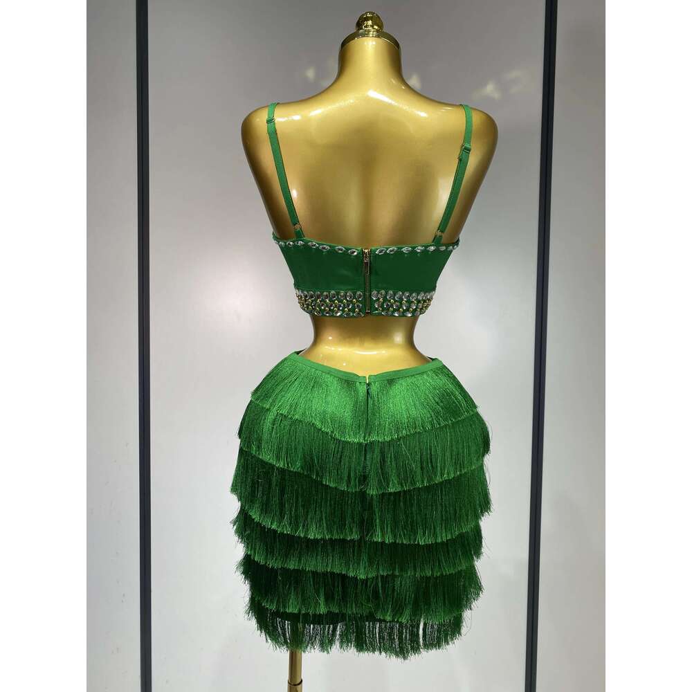 Sexy Sling Backless Women Green Bodycon Bandage Dress 2025 Celebrity Elegant Evening Club Birthday Party Dresses