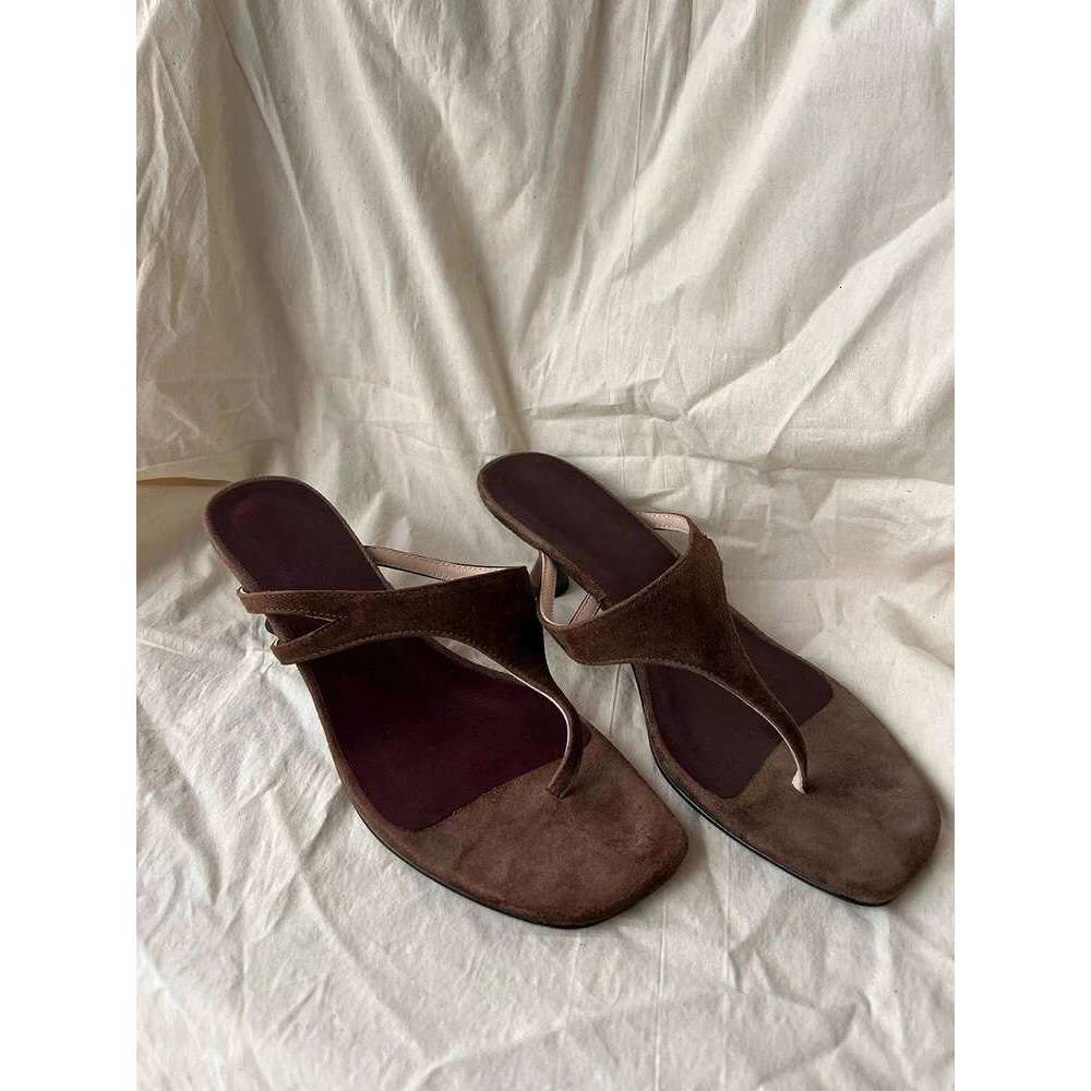 Sheepskin Version ~ French Style Elegant Thin Heel Toe Clip Sandals for Women Outdoor 2025 New Summer Versatile High Heels