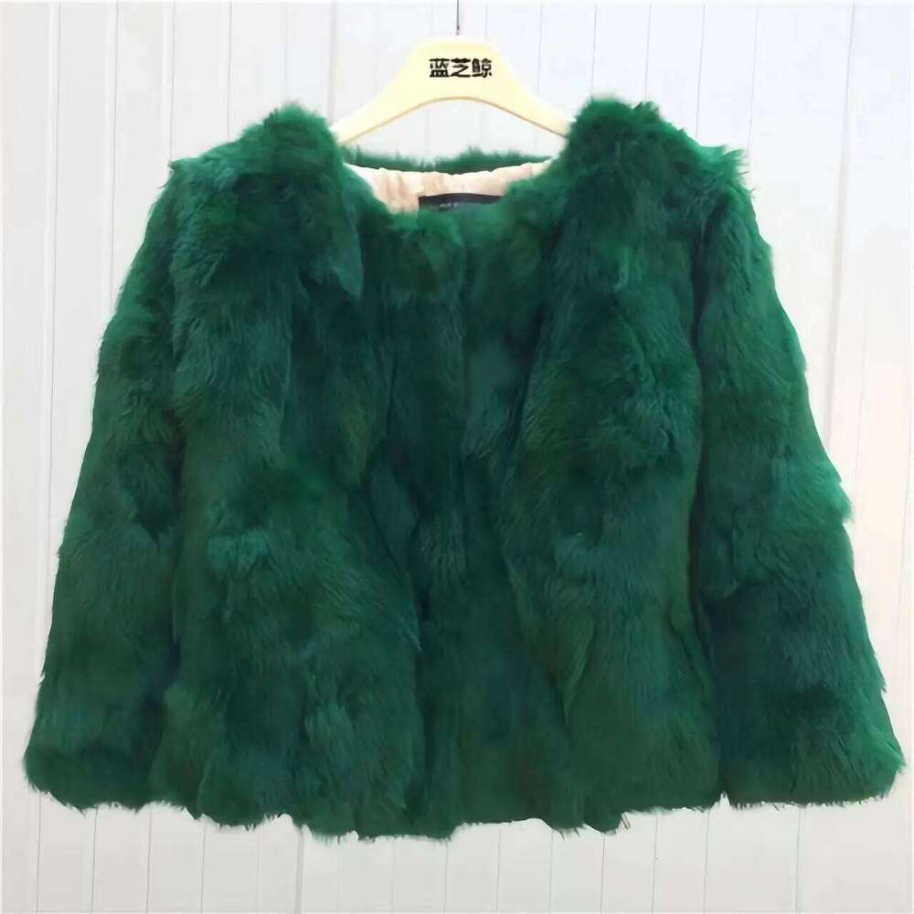 Real Rabbit Fur Coat for Women, Three Quarter Short Jacket, Female Loose Thicken Warm Clothes, High Quality, New, Winter, 2022