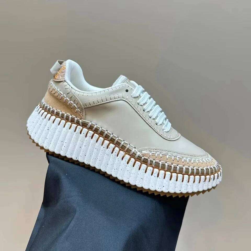 New Spring Autumn Round Toe Women Shoes Thick Bottom Genuine Leather Lace-Up Casual Flats Leopard Tennis Sneakers