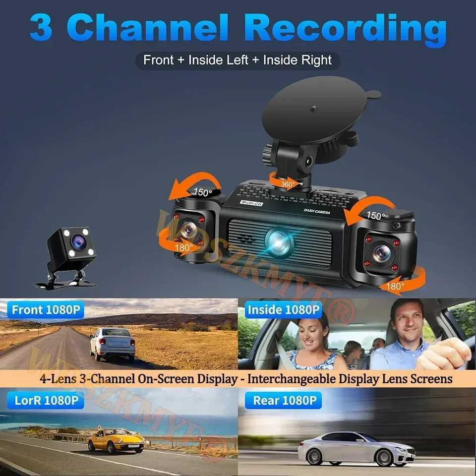Car dvr Car Dash Cam WIFI 3/4 Channels Video Recorder 1080P Car dvr 3Lens Front left right Rear View camera Night Vision Black Box R250529 X5IB