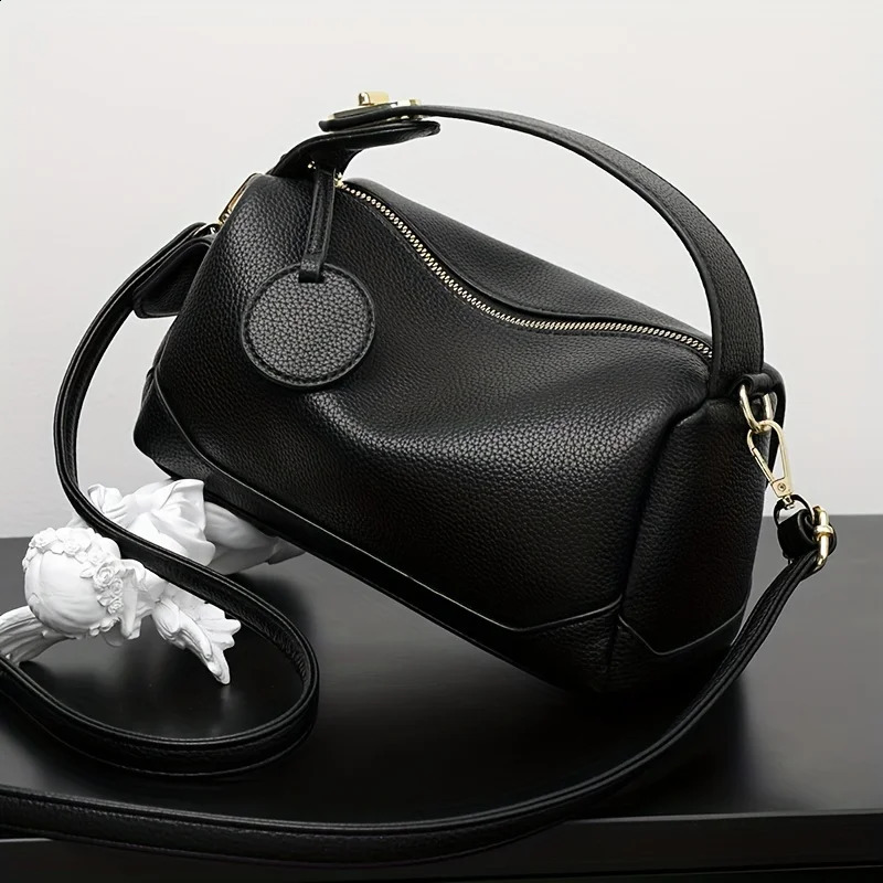 1pc Minimalist Solid Color Boston Bag with MultiPocket n Lightweight Crossbody Handbag for Women 250528