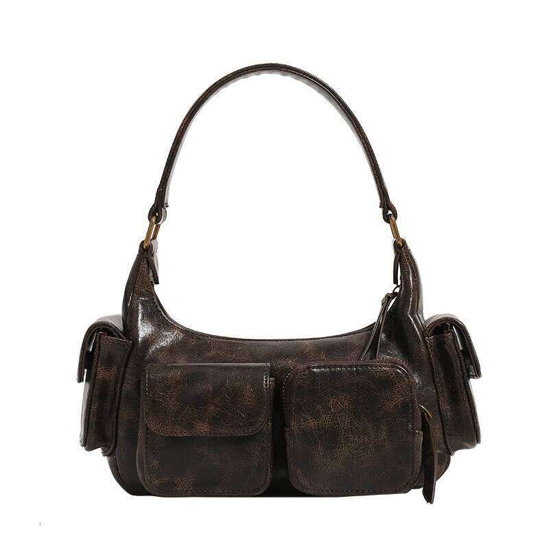 Small Double Pockets Shoulder Bags For Women 2024 New Fashion Trend Designer Underarm Bag Female Handbags And Purses Retro