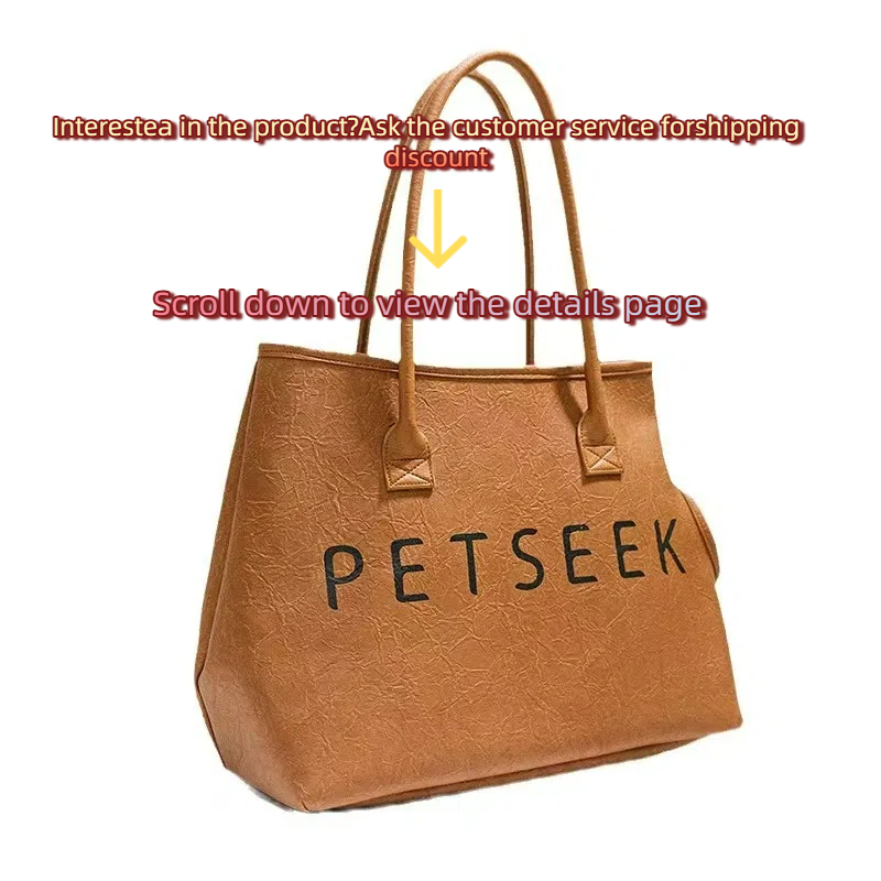 PETSEEK Trendy & Lightweight Pet Carrier Tote Bag for Cats & Small Dogs - Stylish Shoulder & Hand Carry Travel Tote - Fits Pets Up to 18 lbs - Soft-Si