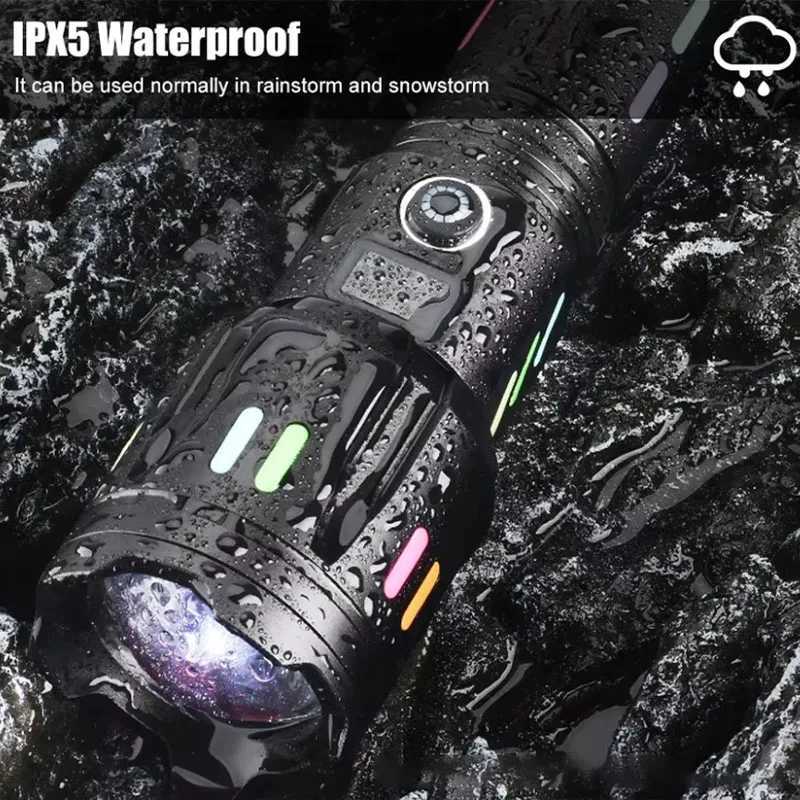 Most Powerful LED Flashlight Rechargeable LED Flashlights High Power Zoom Torch Light Long Range Tactical Lantern Camping XJ250529