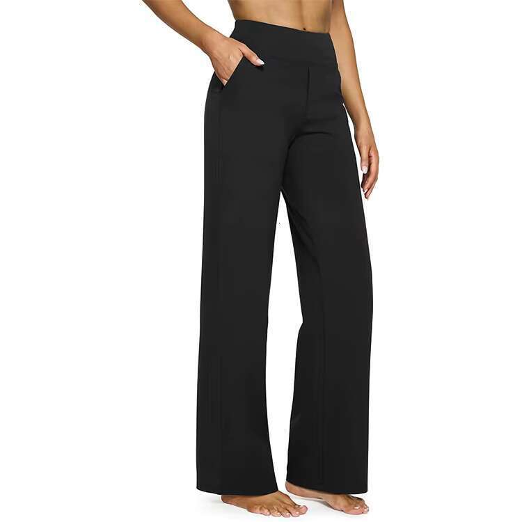 Yoga Women Wide Leg Pants with Pockets High Waist Stretch Dress Casual Sweatpants